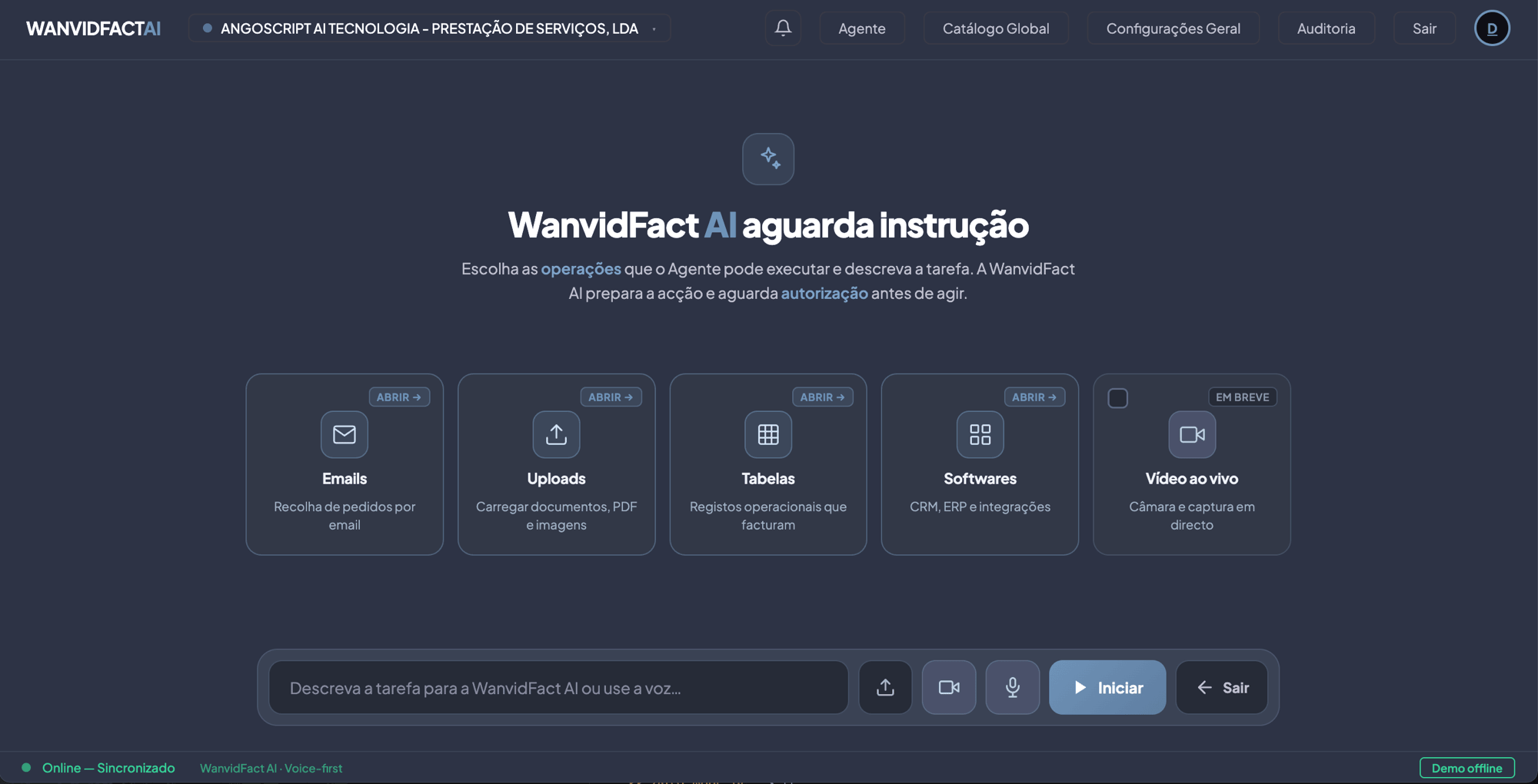 WanvidFact AI — pick the operations the agent runs, then describe the task